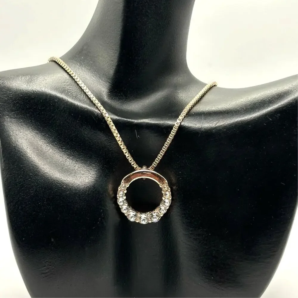 Silver Moissanite Circle Necklace